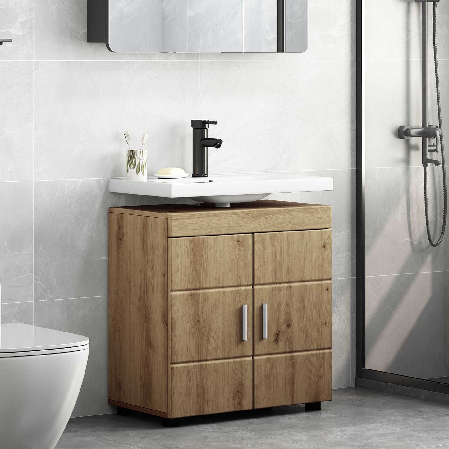 vidaXL Σετ Ντουλαπιών Μπάνιου TULUM Artisan Oak 60 x 34 x 63 εκ