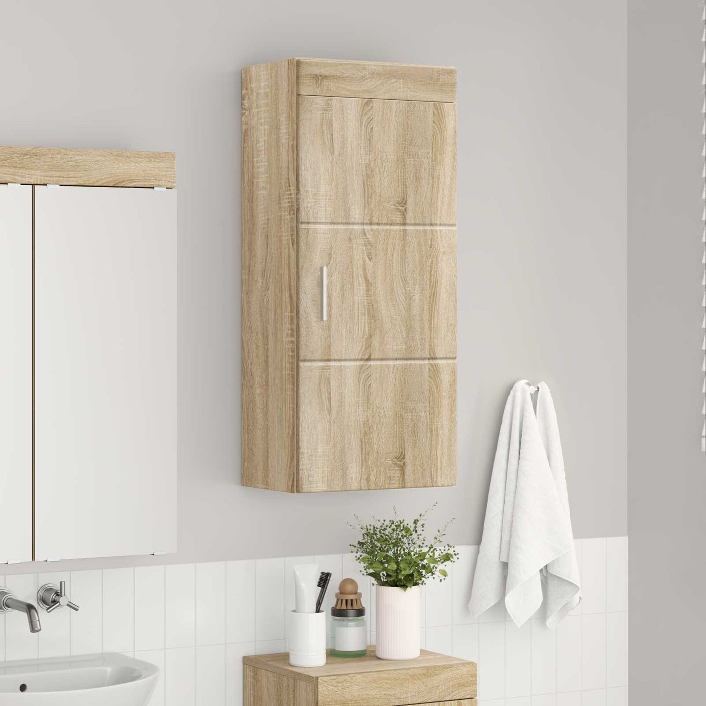 vidaXL Ντουλάπα τοίχου μπάνιου TULUM Δρύς Sonoma 37 x 24,5 x 86 εκ