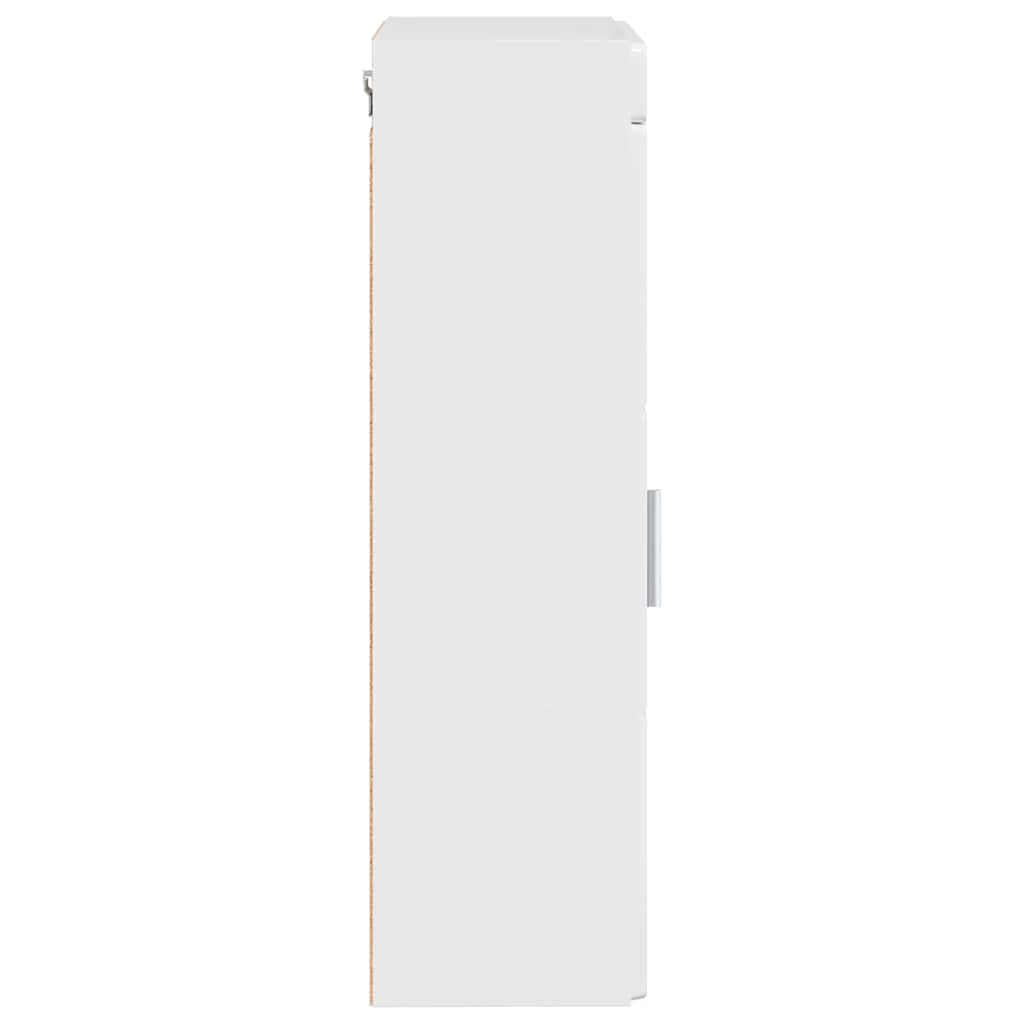 vidaXL Ντουλάπα τοίχου μπάνιου με ράφι TULUM Υψηλής γυαλάδας λευκό