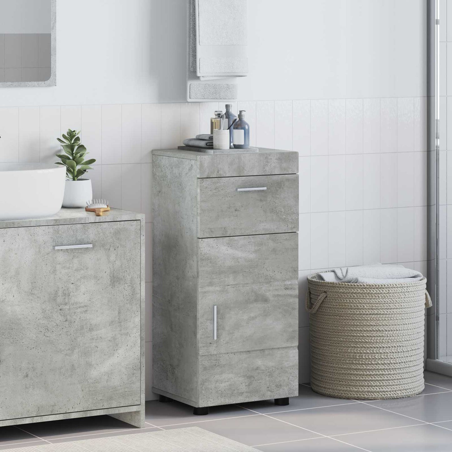 vidaXL Σετ Ντουλαπιών Μπάνιου TULUM Σκυρόδεμα Γκρι 37 x 31,5 x 82 εκ