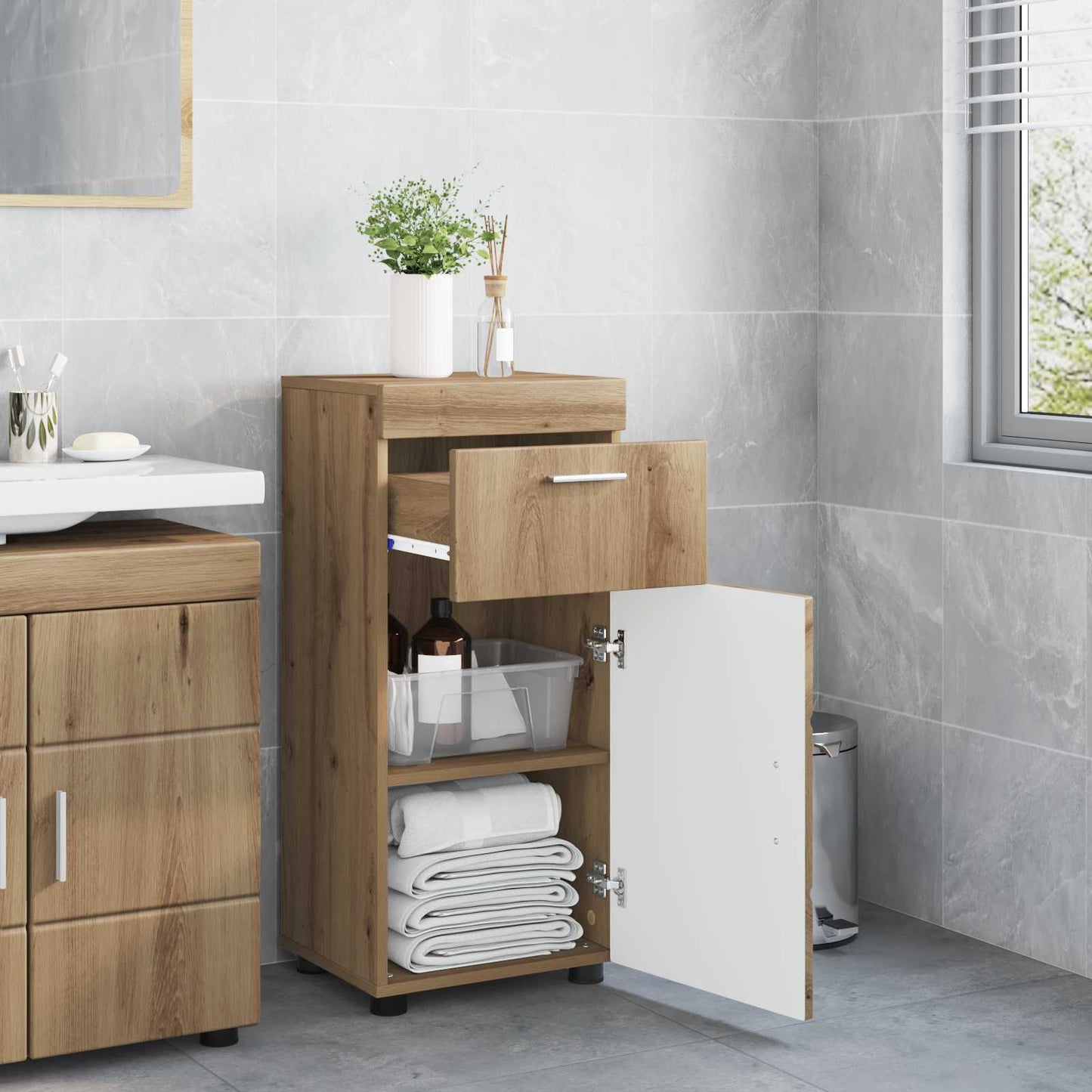 vidaXL Σετ Ντουλαπιών Μπάνιου TULUM Artisan Oak 37 x 31,5 x 82 εκ