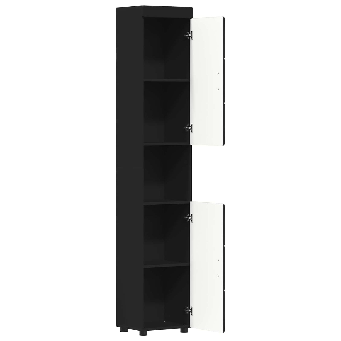vidaXL Σετ Ντουλαπιών Μπάνιου TULUM Μαύρο 37 x 31,5 x 203 εκ