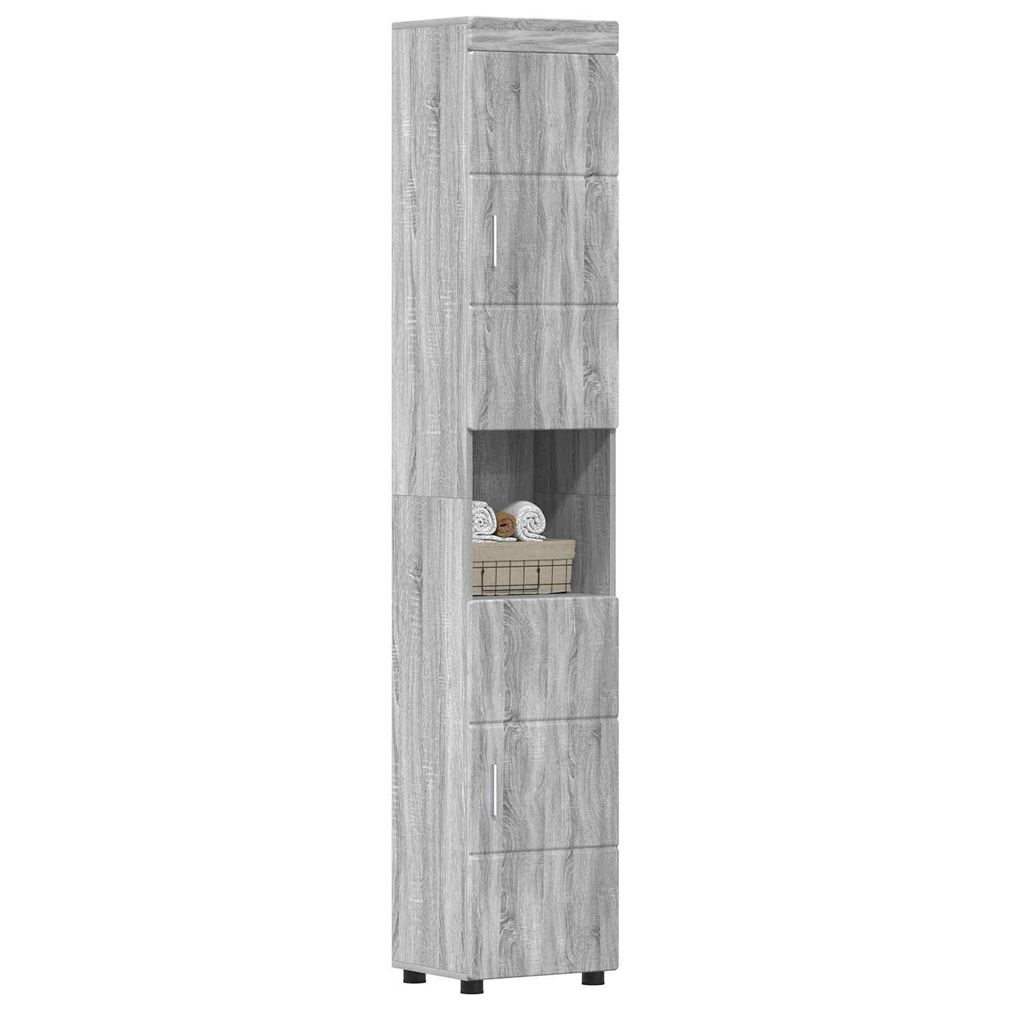 vidaXL Σετ Ντουλαπιών Μπάνιου TULUM Γκρίζο Σονομα 37 x 31,5 x 203 εκ