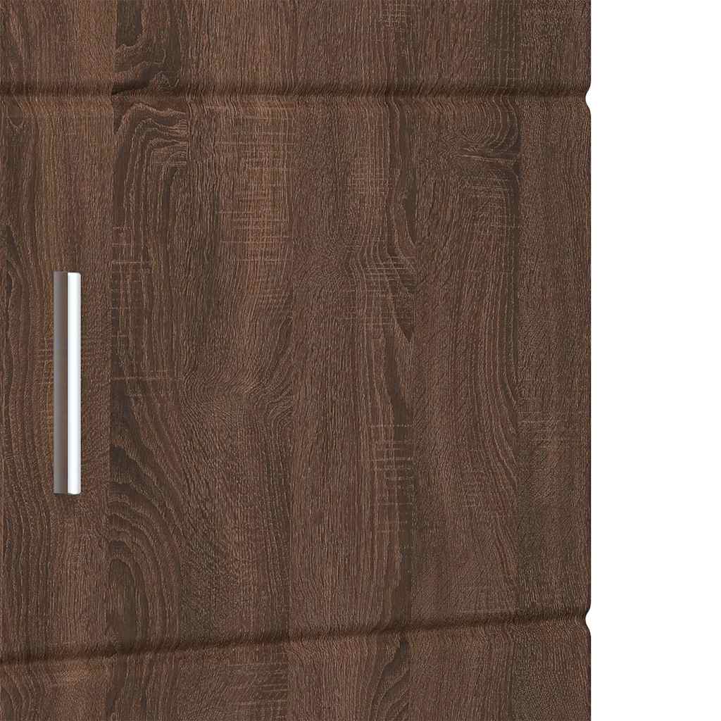 vidaXL Ντουλάπι Μπάνιου με πόρτα TULUM Καφέ δρυς 37 x 31.5 x 203 εκ