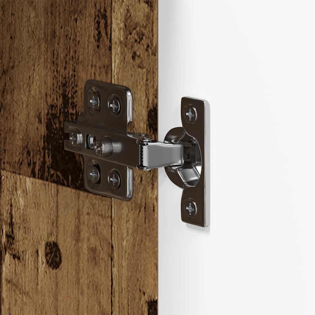 vidaXL Ντουλάπι Μπάνιου με πόρτα TULUM Παλαιό ξύλο 37 x 31.5 x 203 εκ