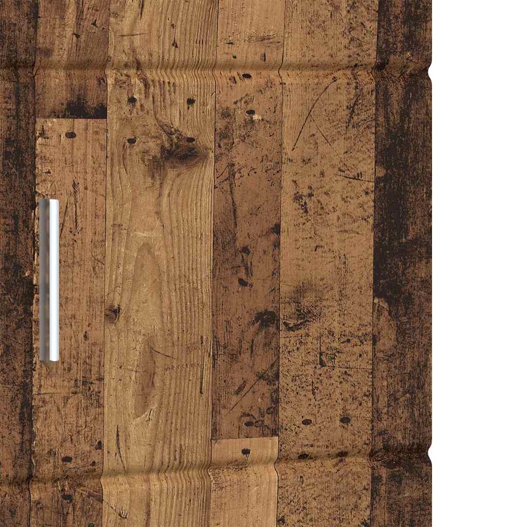 vidaXL Ντουλάπι Μπάνιου με πόρτα TULUM Παλαιό ξύλο 37 x 31.5 x 203 εκ