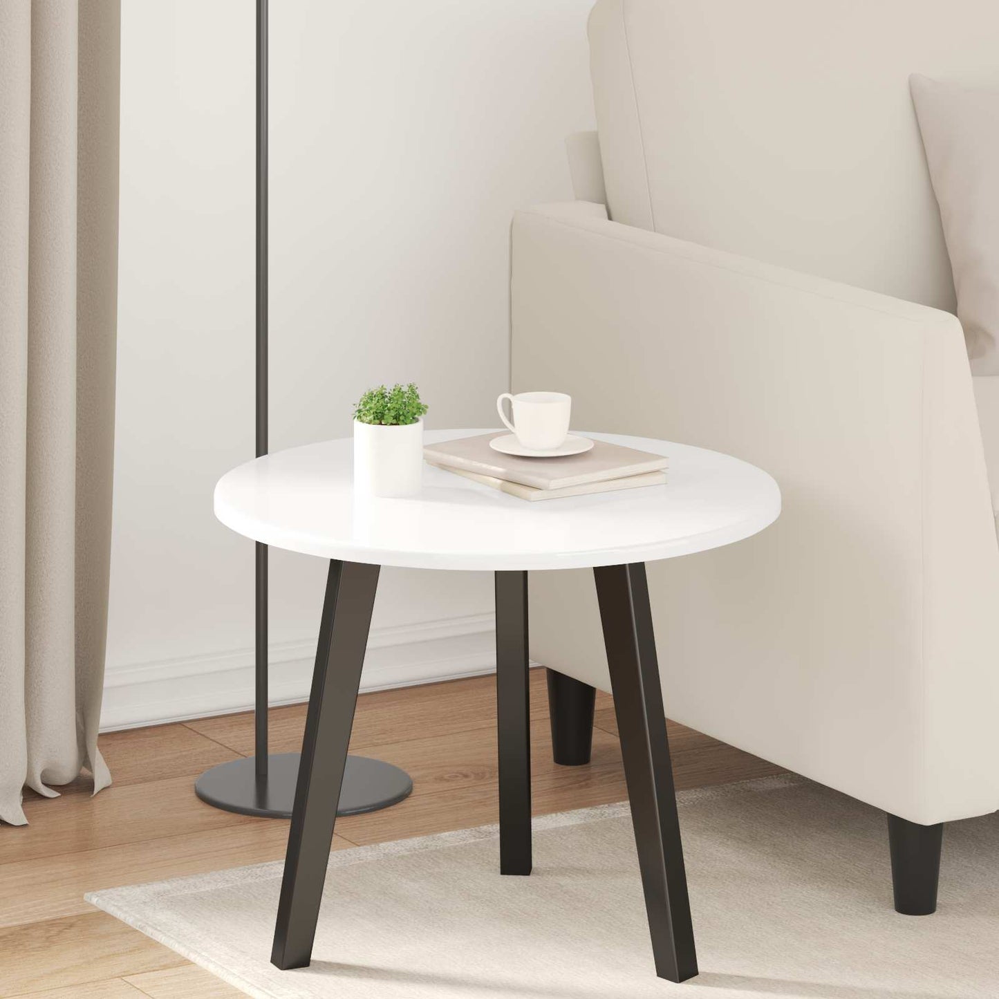 vidaXL Καπάκι τραπεζιού Γυαλιστερό λευκό Ø 50 x 1,5 cm