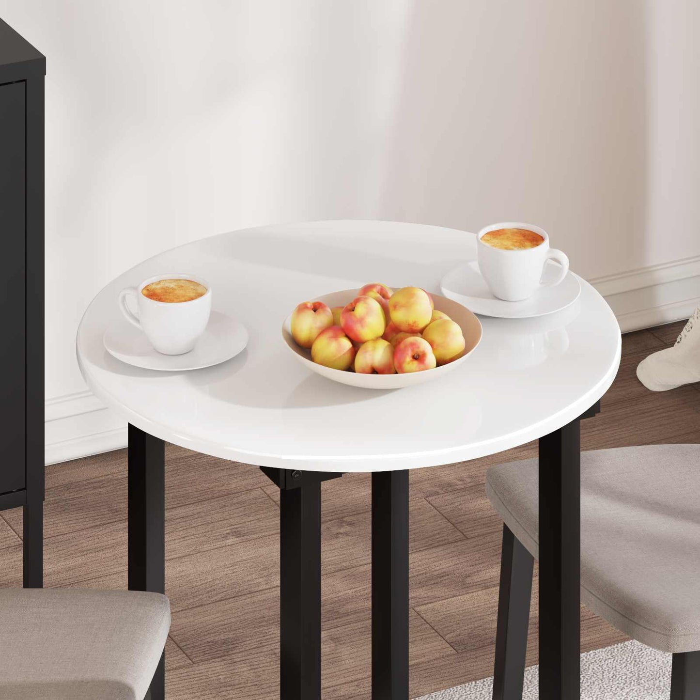 vidaXL Καπάκι τραπεζιού Γυαλιστερό λευκό 70 x 70 x 1,5 cm