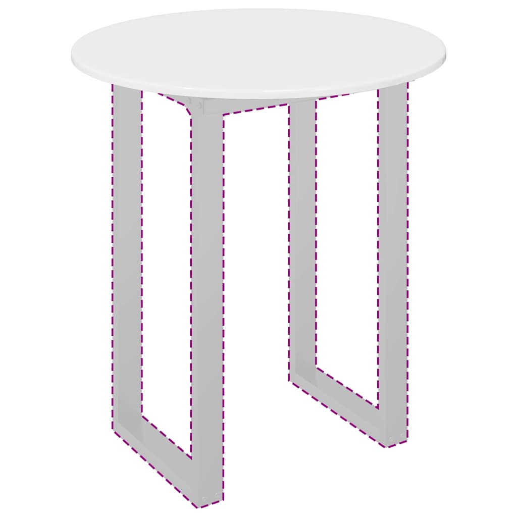 vidaXL Καπάκι τραπεζιού Γυαλιστερό λευκό 70 x 70 x 1.5 cm