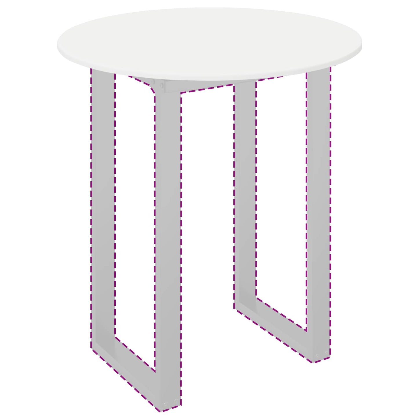 vidaXL Καπάκι τραπεζιού Ø 80 x 1,5 cm Γύρος Επεξεργασμένο Ξύλο Λευκό