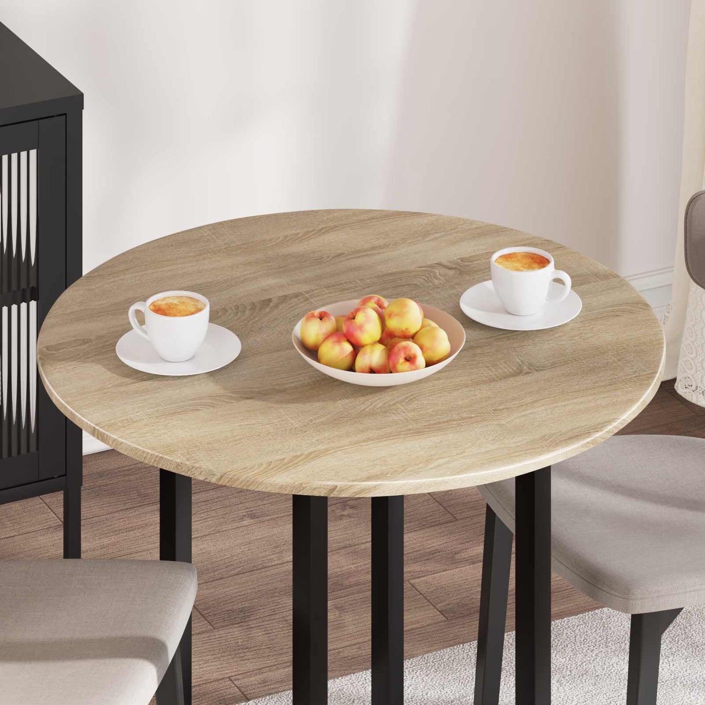 vidaXL Καπάκι τραπεζιού Ø 80 x 1,5 cm Γύρος Επεξεργασμένο Ξύλο
