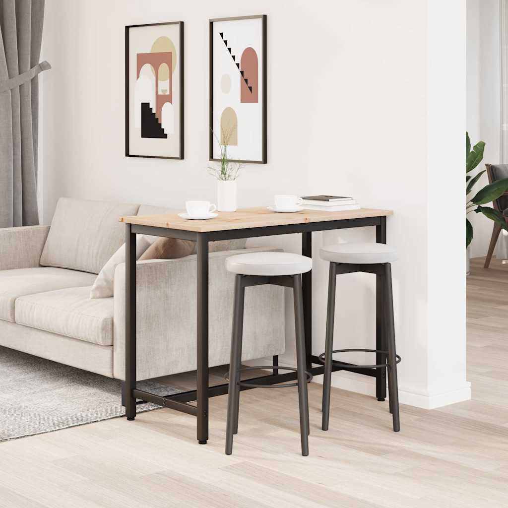 vidaXL τραπέζι Φυσικό 100 x 50 x 77 εκ Μηχανισμένο ξύλο και ατσάλι