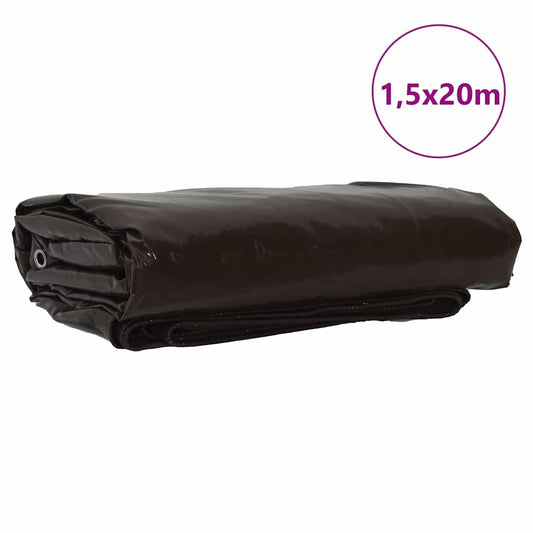 vidaXL Τέντα 650g / m² Καφέ 1,5 x 20 m Καμβάς με επικάλυψη PVC