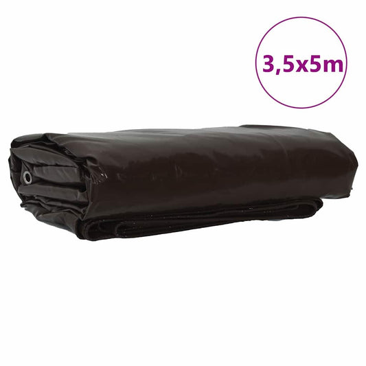 vidaXL Τέντα 650g / m² Καφέ 3,5 x 5 m Καμβάς με επικάλυψη PVC
