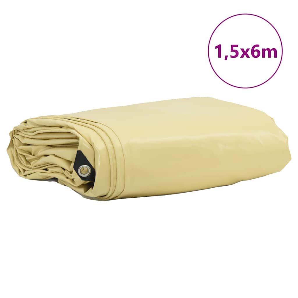 vidaXL Τέντα 650g / m² Μπεζ 1,5 x 6 m Καμβάς με επικάλυψη PVC