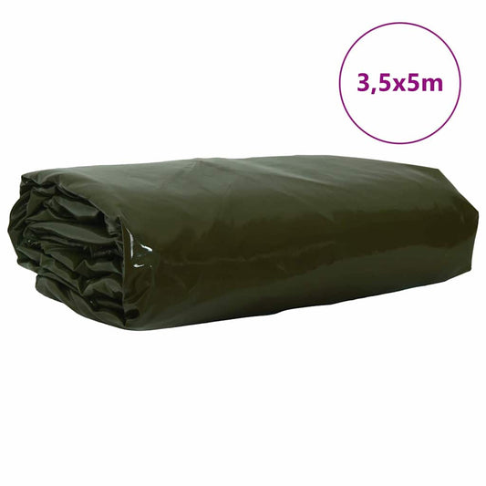 vidaXL Τέντα 650g / m² Ελιά Πράσινη 3,5 x 5 m Καμβάς με επικάλυψη PVC