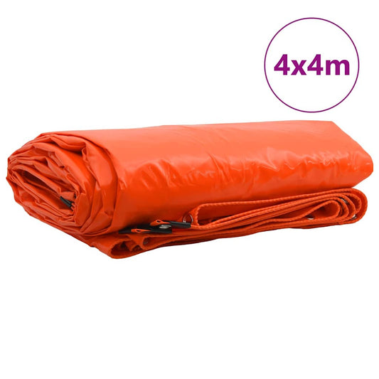 vidaXL Τέντα 650g / m² Πορτοκαλί 4 x 4 m Καμβάς με επικάλυψη PVC