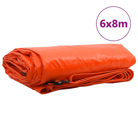 vidaXL Τέντα 650g / m² Πορτοκαλί 6 x 8 m Καμβάς με επικάλυψη PVC