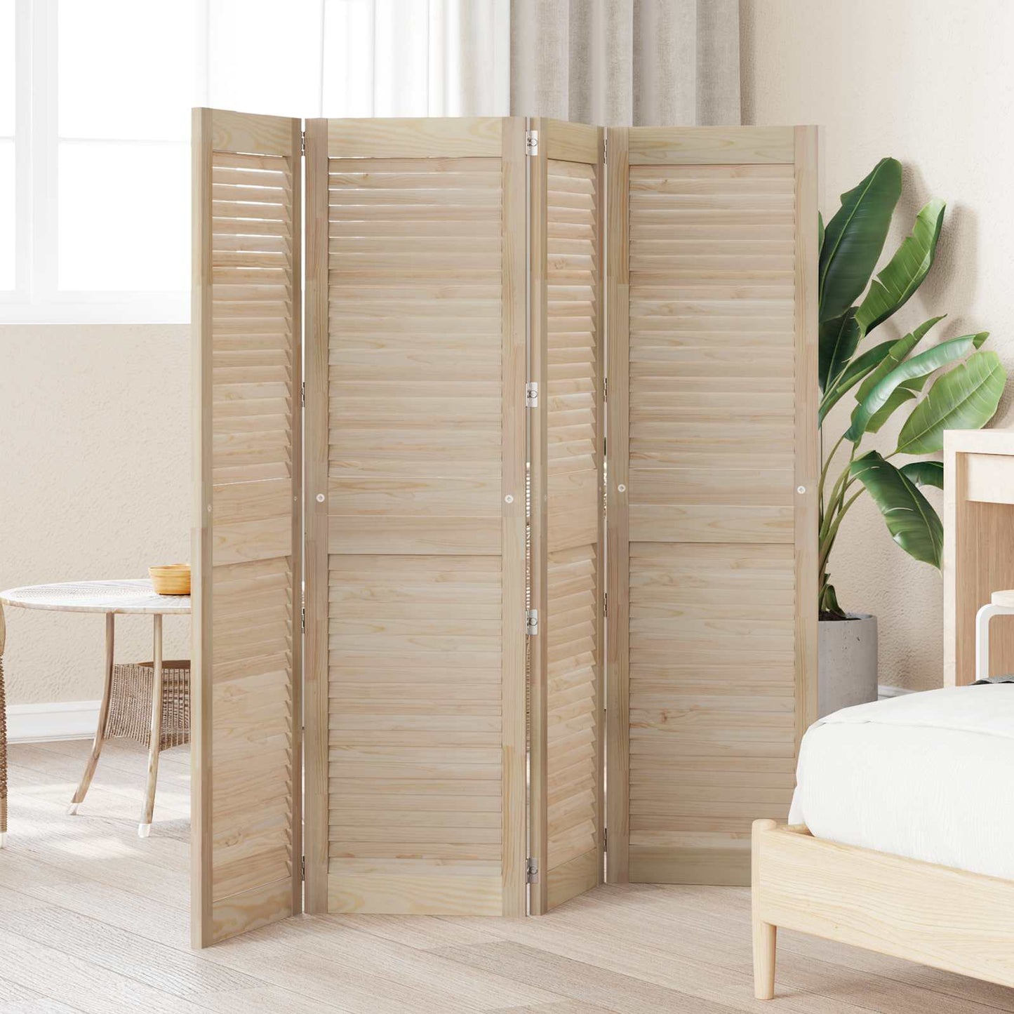 vidaXL Πόρτα Ντουλάπας με πόρτα 4 τεμ. Φυσικό 140,5 x 2,1 x 39,5 cm