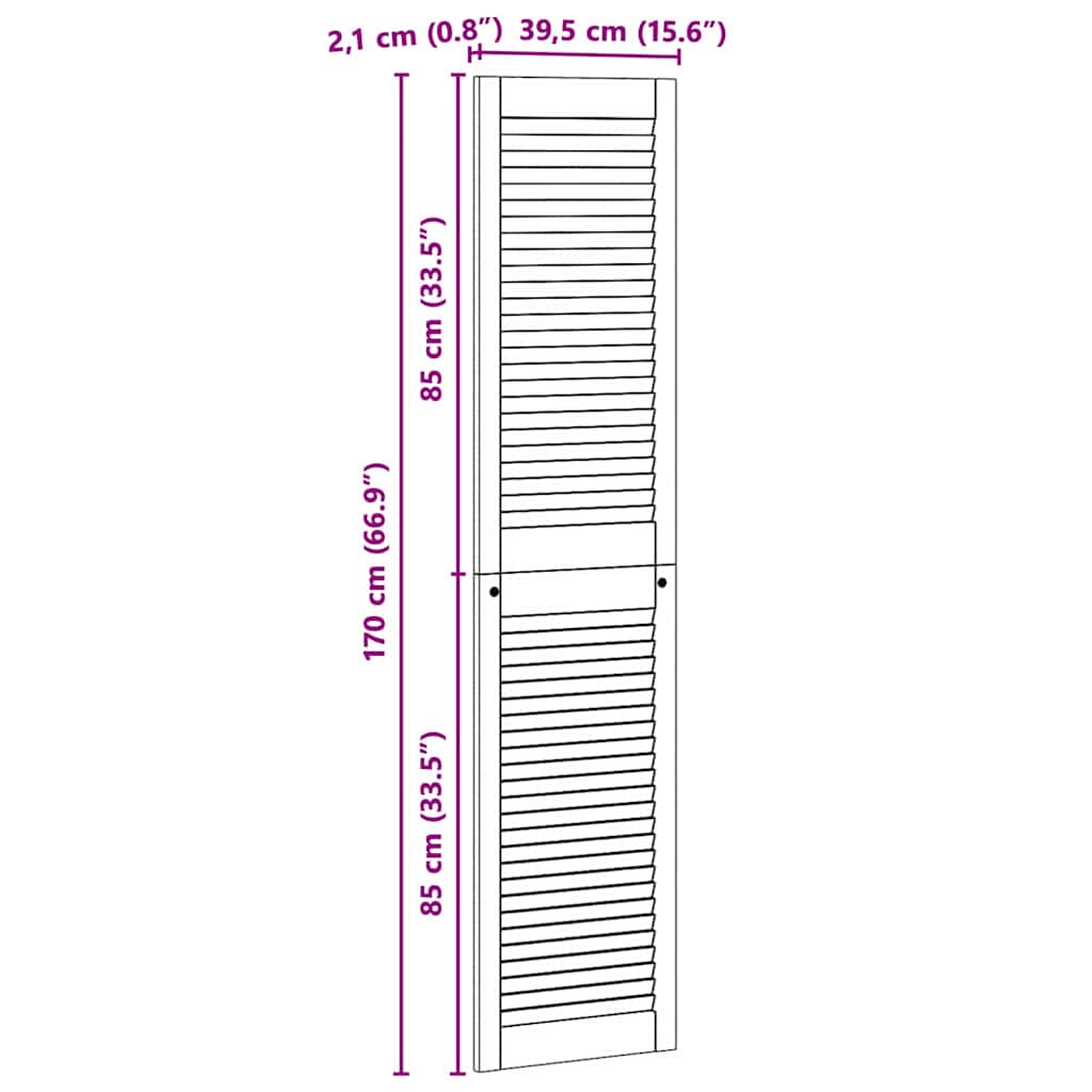 vidaXL Πόρτα Ντουλάπας με πόρτα 4 pcs Φυσικό 140.5 x 2.1 x 49.5 cm