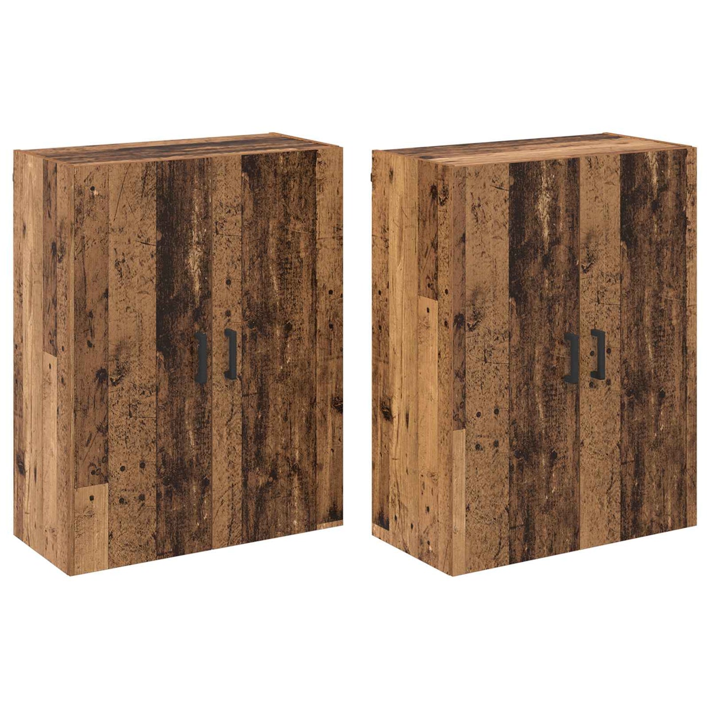 vidaXL Τοίχου Ντουλάπα Επιτοίχιο 2 pcs Παλιό ξύλο 69,5 x 34 x 90 εκ.