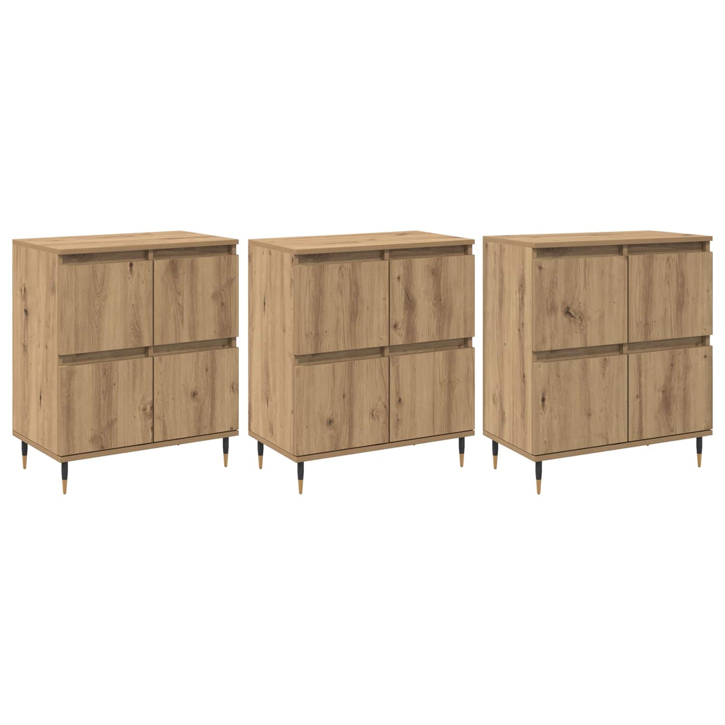 vidaXL Ντουλάπι αποθήκευσης 3 pcs Artisan Oak 60 x 35 x 70 cm
