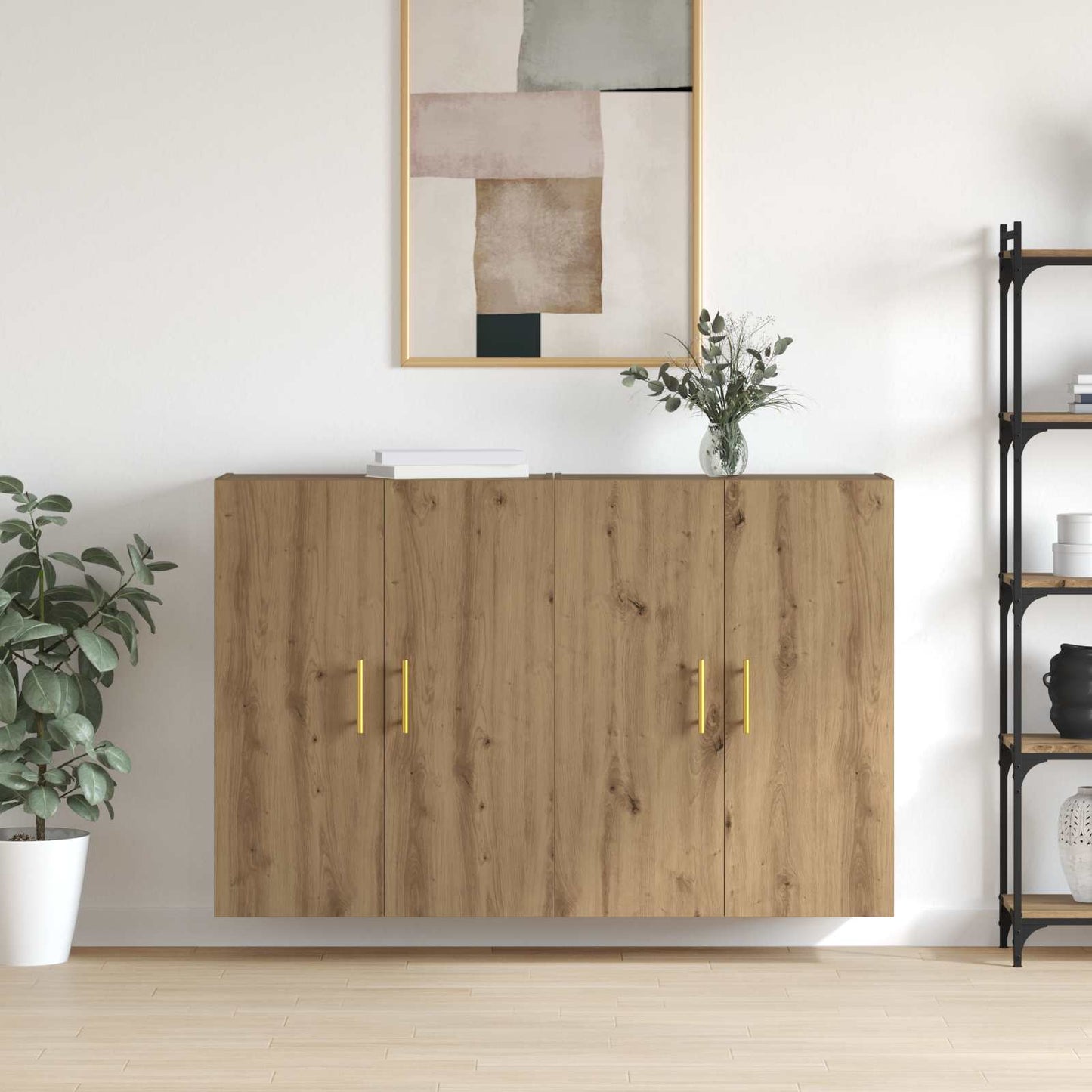 vidaXL Τοίχου Ντουλάπα Επιτοίχιο 2 pcs Artisan Oak 69,5 x 34 x 90 εκ.