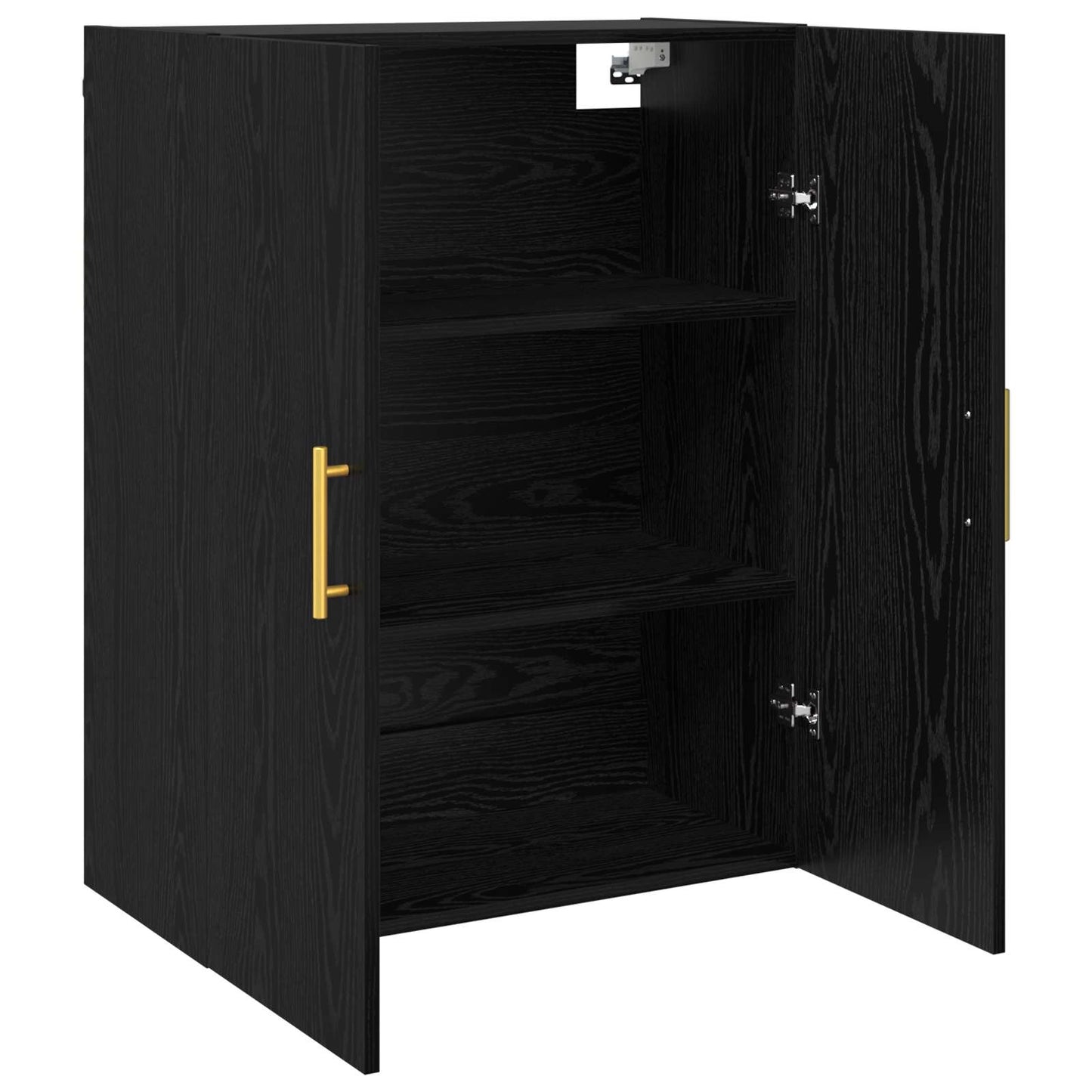 vidaXL Τοίχου Ντουλάπα Επιτοίχιο 2 pcs Μαύρη Οξυά 69,5 x 34 x 90 εκ.
