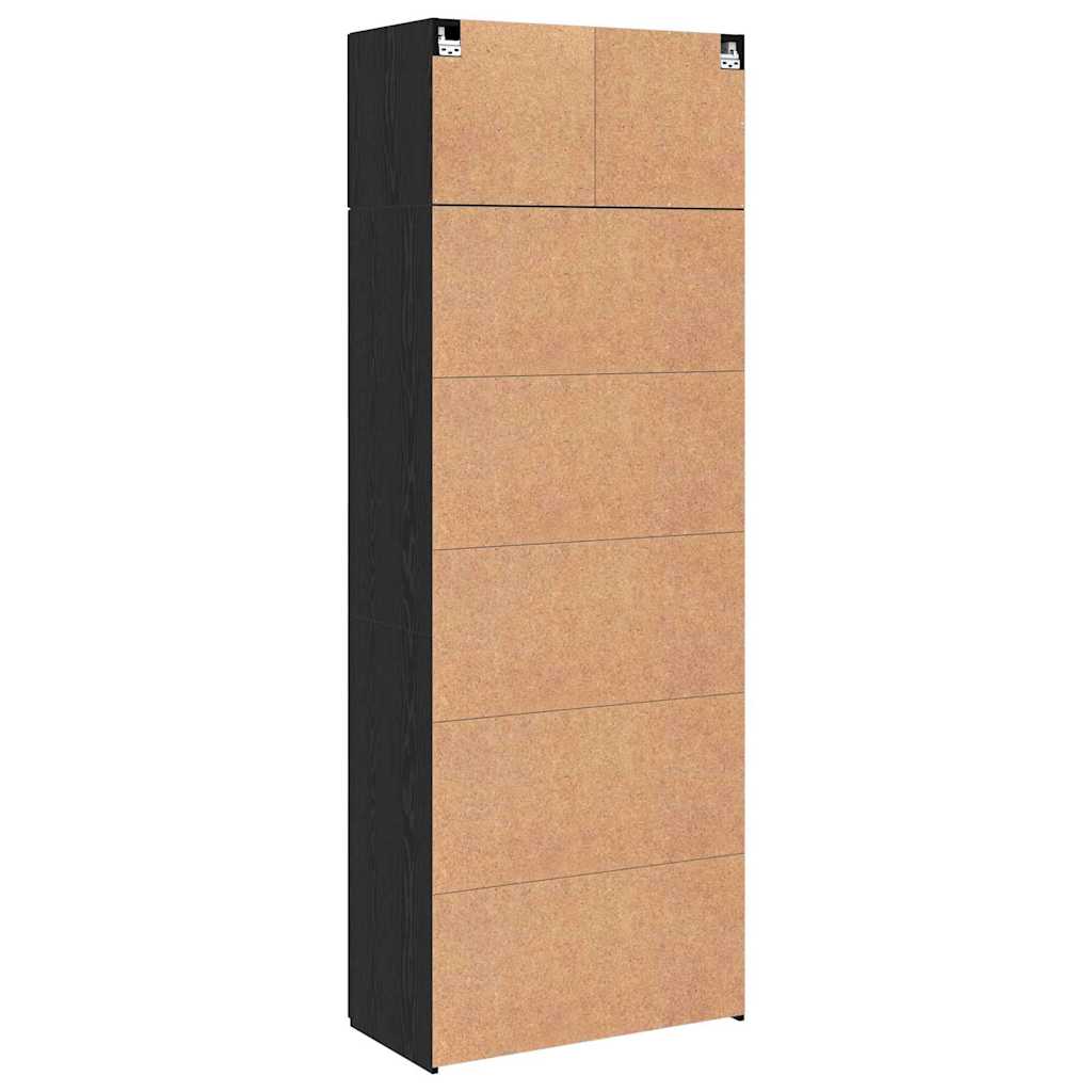 vidaXL Ντουλάπι αποθήκευσης Μαύρη δρυς 80 x 41 x 225 εκ