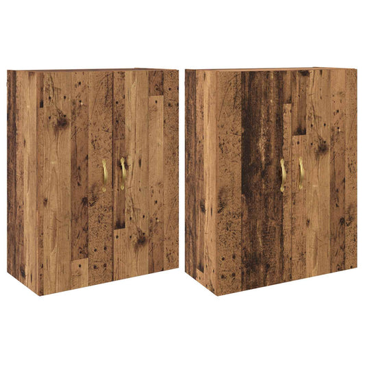 vidaXL Τοίχου Ντουλάπα Επιτοίχιο 2 pcs Παλιό ξύλο 69,5 x 34 x 90 εκ.