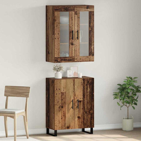 vidaXL Highboard 2 pcs Παλαιό ξύλο Επεξεργασμένο ξύλο