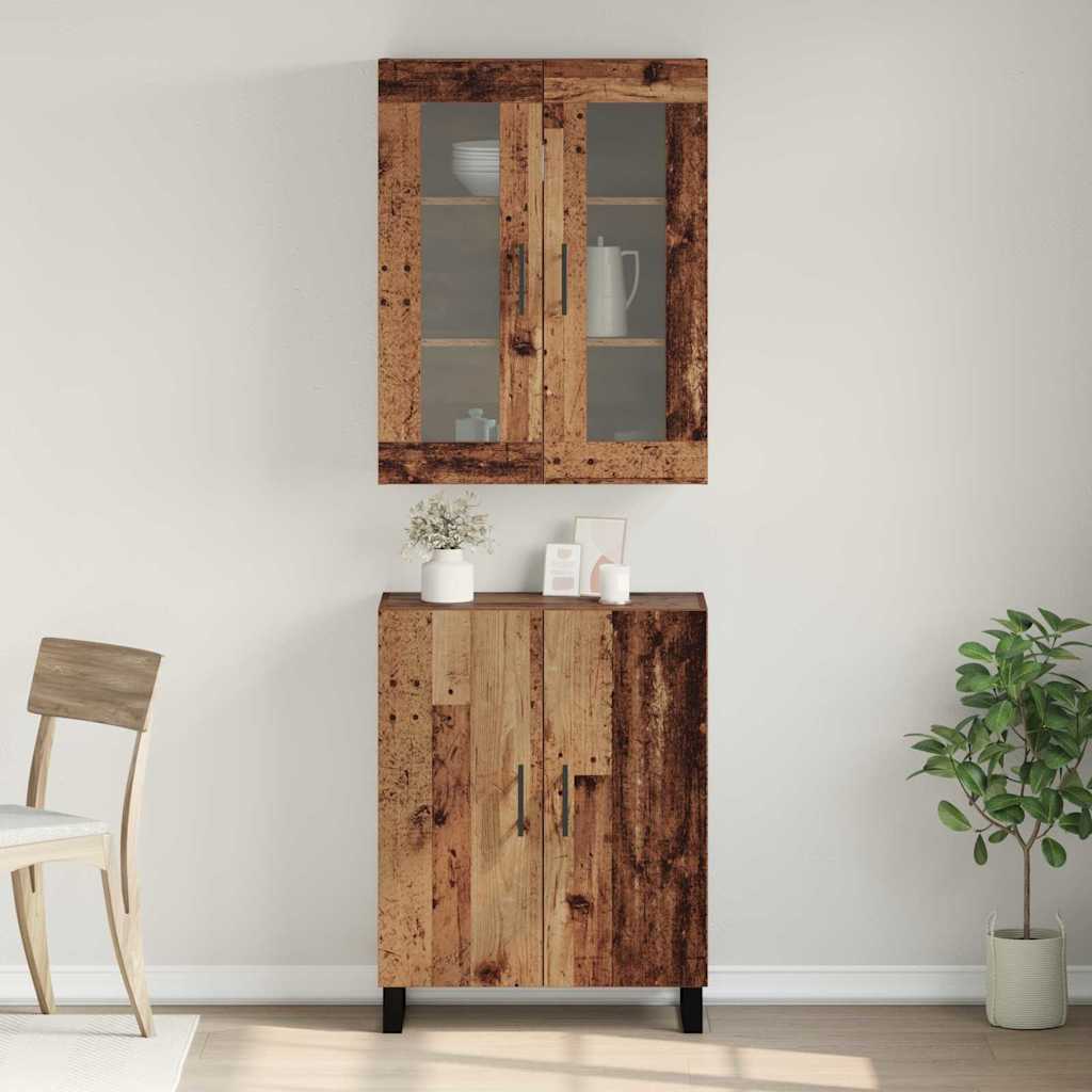 vidaXL Highboard 2 pcs Παλαιό ξύλο Επεξεργασμένο ξύλο