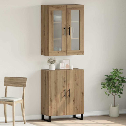 vidaXL Highboard 2 pcs artisan δρυς 69,5 x 34 x 180 εκ.
