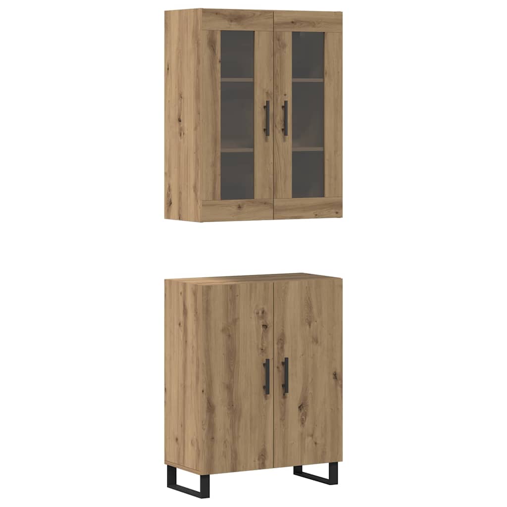 vidaXL Highboard 2 pcs artisan δρυς Επεξεργασμένο ξύλο
