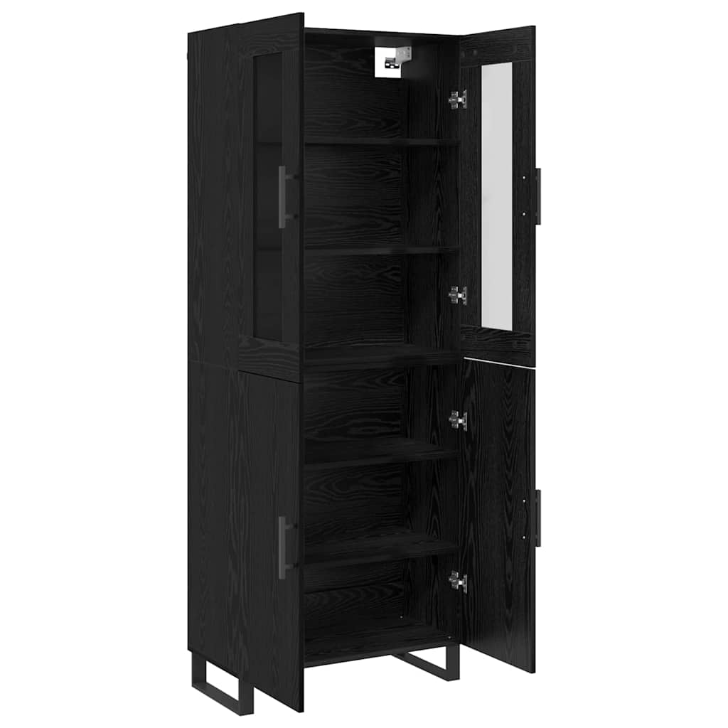 vidaXL Highboard Μαύρη δρυς 69.5 x 34 x 90 εκ. Επεξεργασμένο ξύλο
