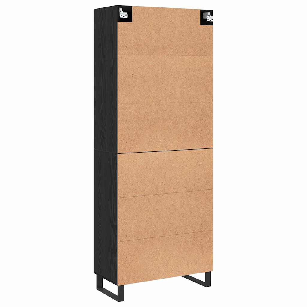 vidaXL Highboard 2 pcs Μαύρη δρυς Επεξεργασμένο ξύλο