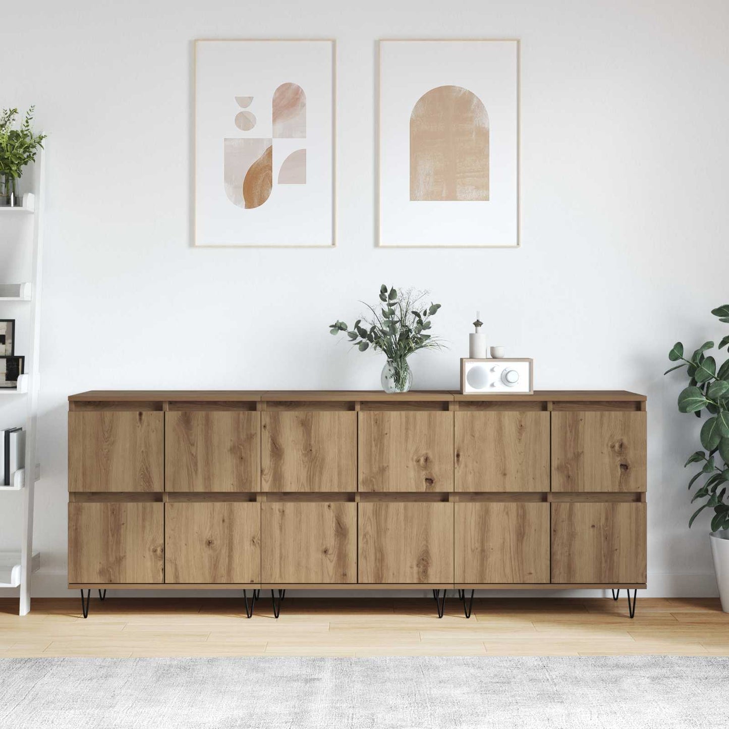 vidaXL Παραδοσιακά Πλευρικά Έπιπλα 3 pcs Artisan Oak