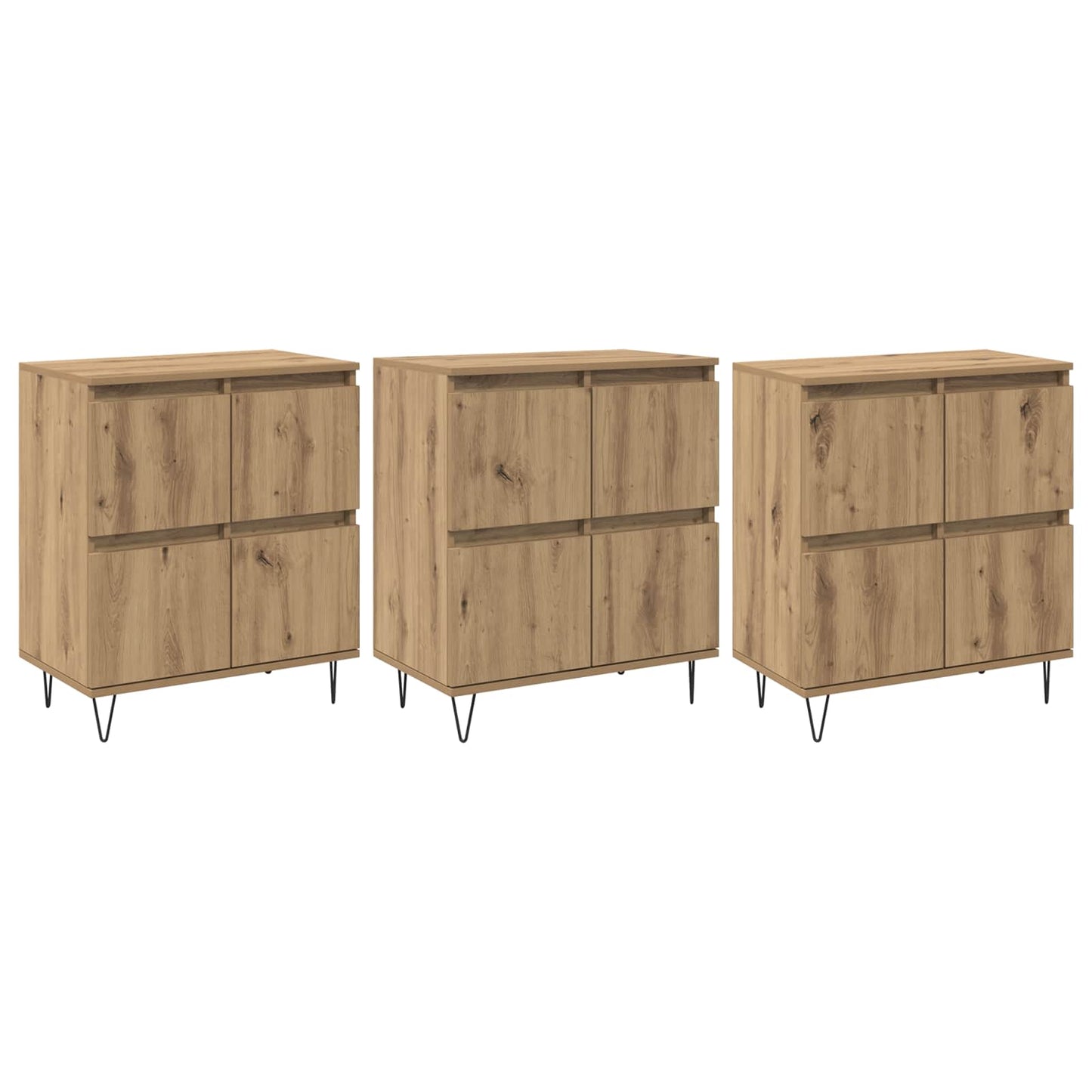 vidaXL Παραδοσιακά Πλευρικά Έπιπλα 3 pcs Artisan Oak