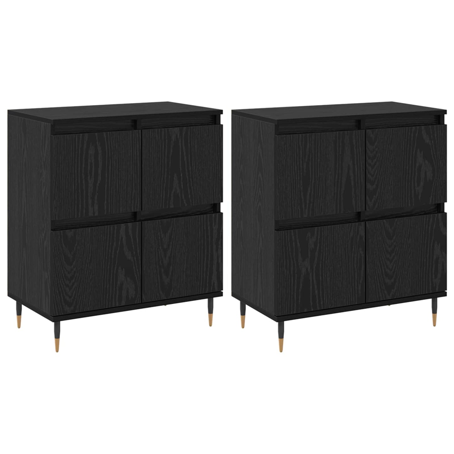 vidaXL Ντουλάπι αποθήκευσης 2 pcs Μαύρη Οξυά 60 x 35 x 70 cm