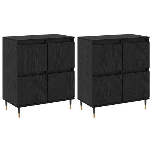 vidaXL Ντουλάπι αποθήκευσης 2 pcs Μαύρη Οξυά 60 x 35 x 70 cm