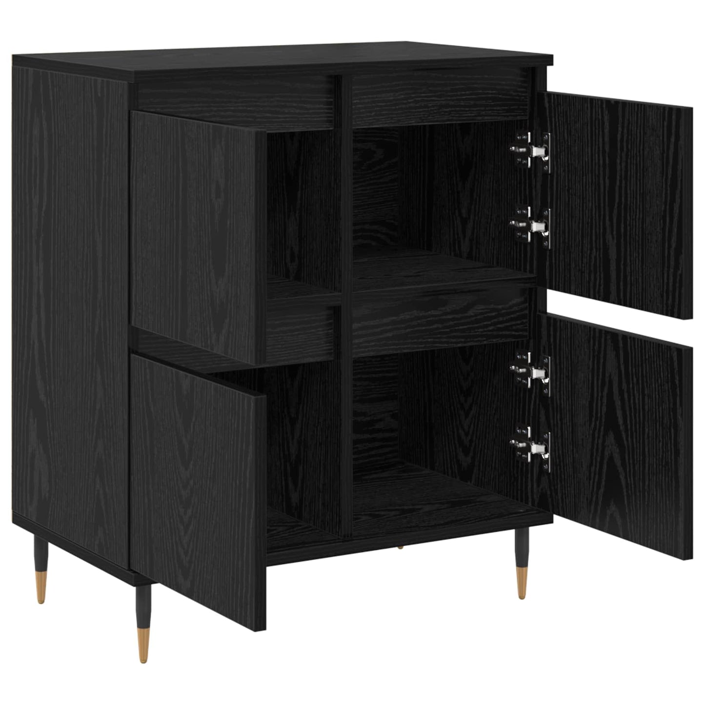 vidaXL Ντουλάπι αποθήκευσης 2 pcs Μαύρη Οξυά 60 x 35 x 70 cm