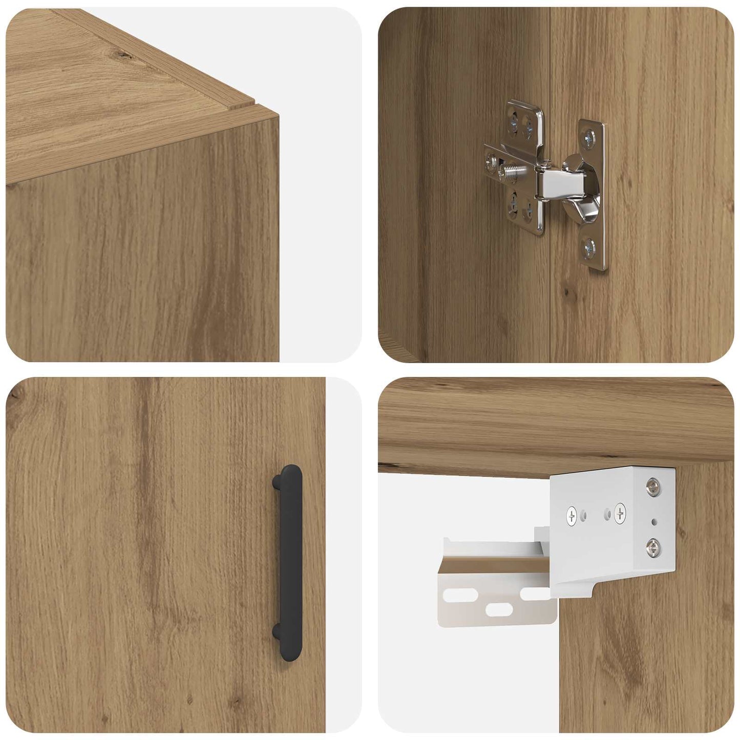 vidaXL Τοίχου Ντουλάπα Επιτοίχιο 2 pcs Artisan Oak 69,5 x 34 x 90 εκ.
