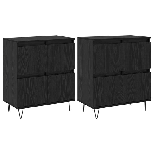 vidaXL Παραδοσιακά Πλευρικά Έπιπλα 2 pcs Μαύρη δρυς
