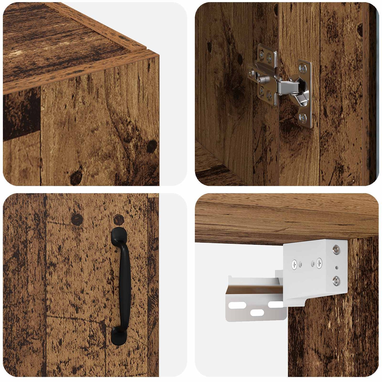 vidaXL Ντουλάπια Τοίχου 2 pcs Παλαιό ξύλο 69,5 x 34 x 90 εκ.