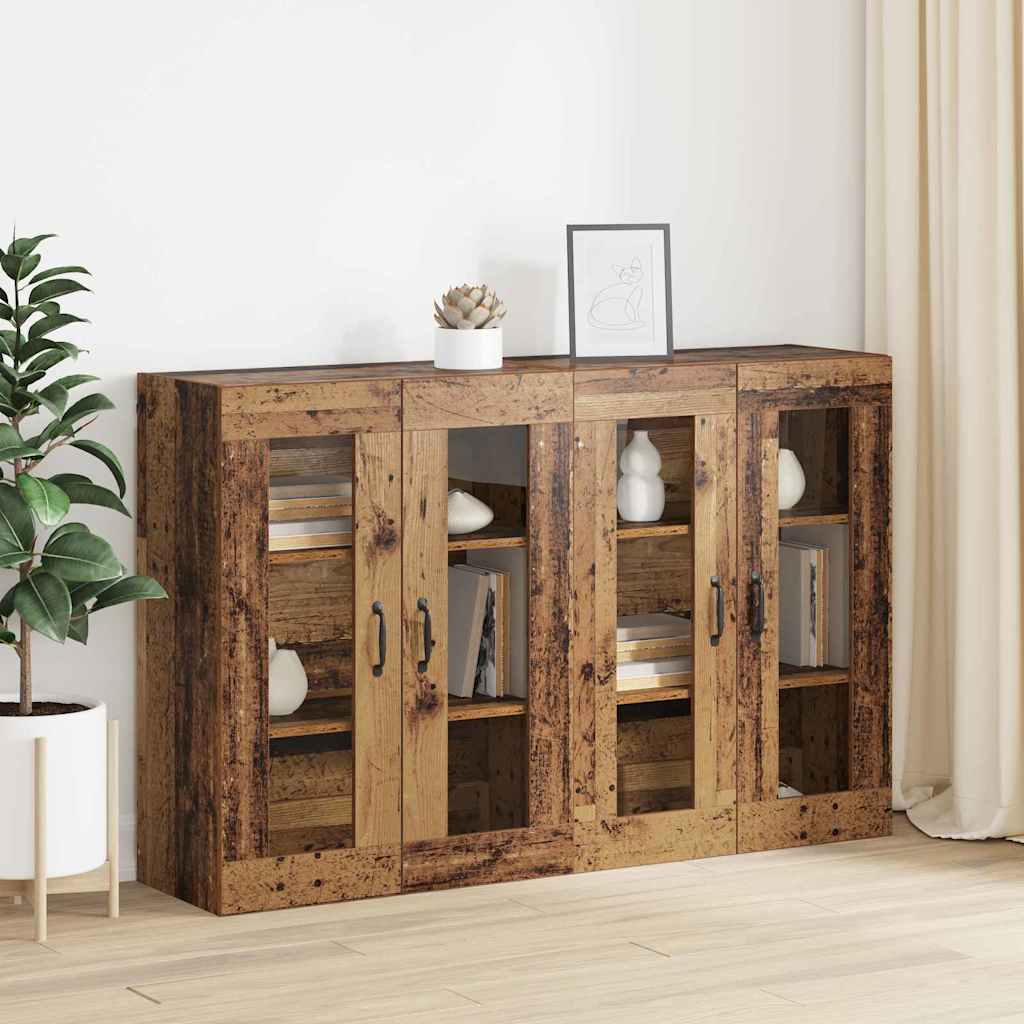 vidaXL Ντουλάπια Τοίχου 2 pcs Παλαιό ξύλο 69.5 x 34 x 90 εκ.