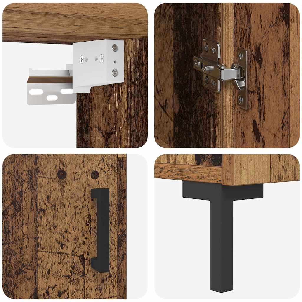 vidaXL Highboard Παλαιό ξύλο 69.5 x 34 x 180 εκ. Επεξεργασμένο ξύλο