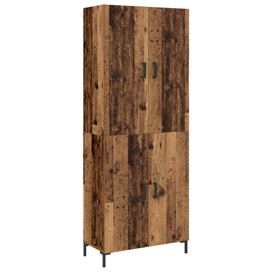 vidaXL Highboard Παλαιό ξύλο 69,5 x 34 x 180 εκ. Επεξεργασμένο ξύλο