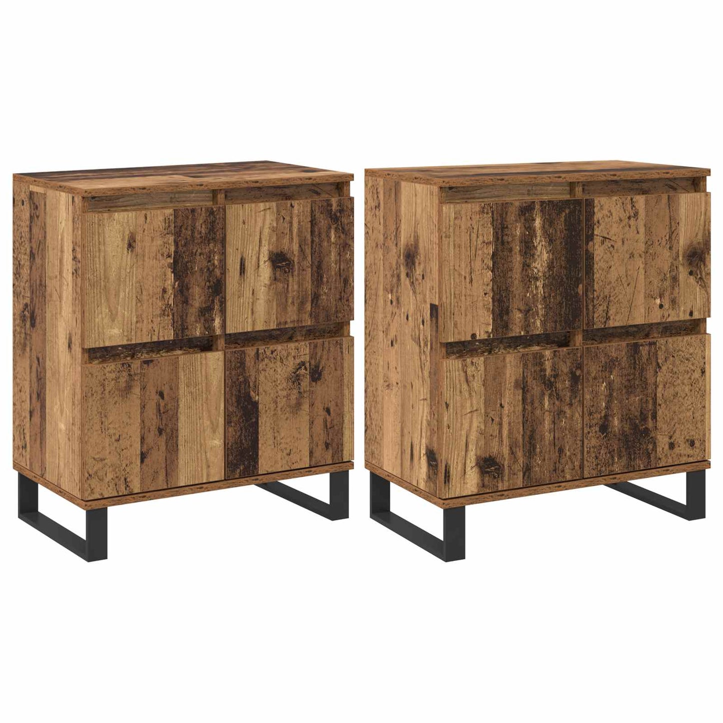 vidaXL Πλαϊνό γραφείο 2 pcs Παλιό ξύλο 60 x 35 x 70 cm