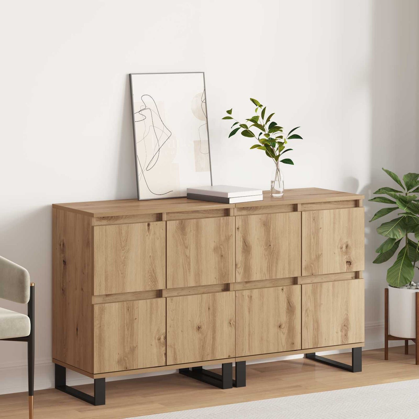 vidaXL Πλαϊνό γραφείο 2 pcs Artisan Oak 60 x 35 x 70 cm