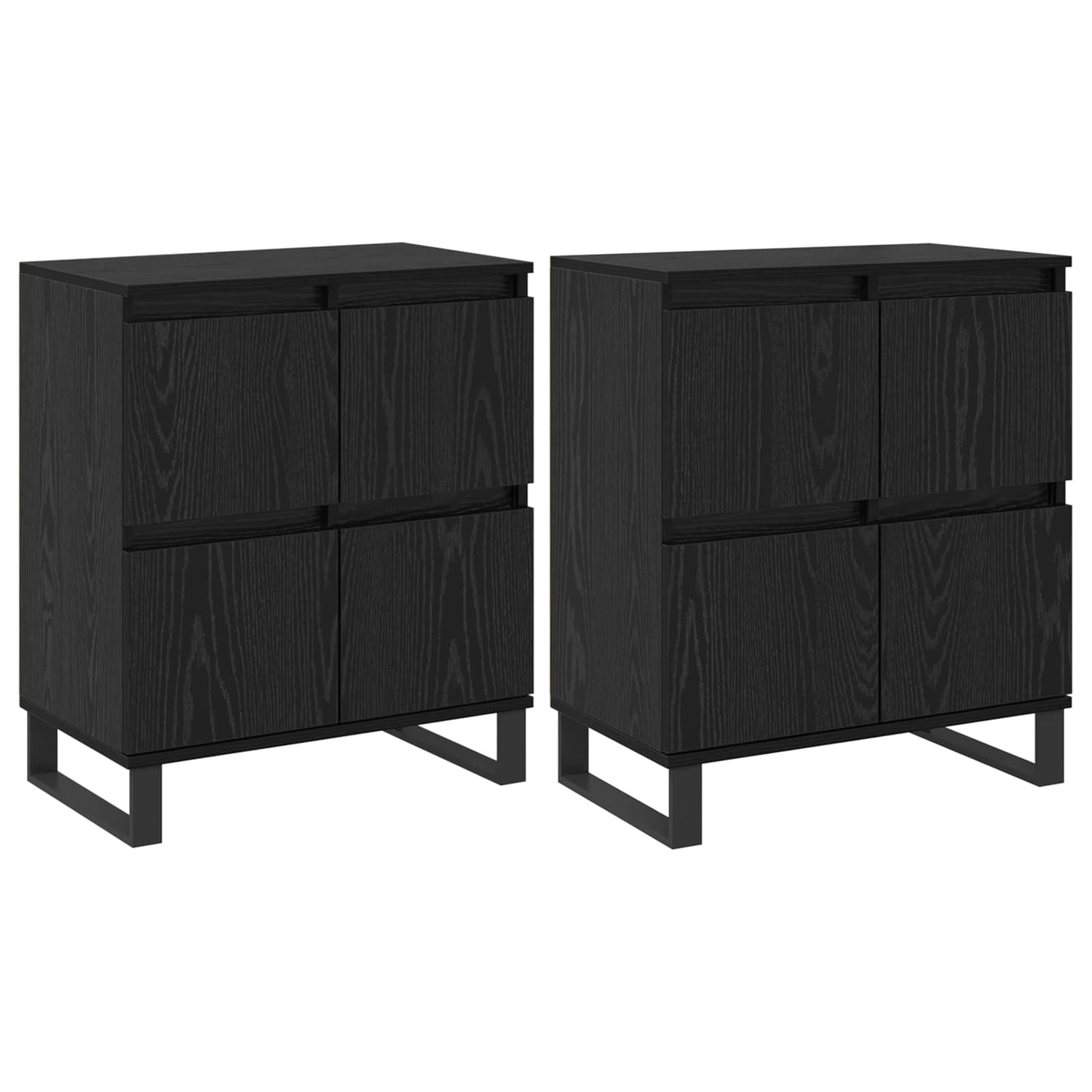 vidaXL Πλαϊνό γραφείο 2 pcs Μαύρη Οξυά 60 x 35 x 70 cm